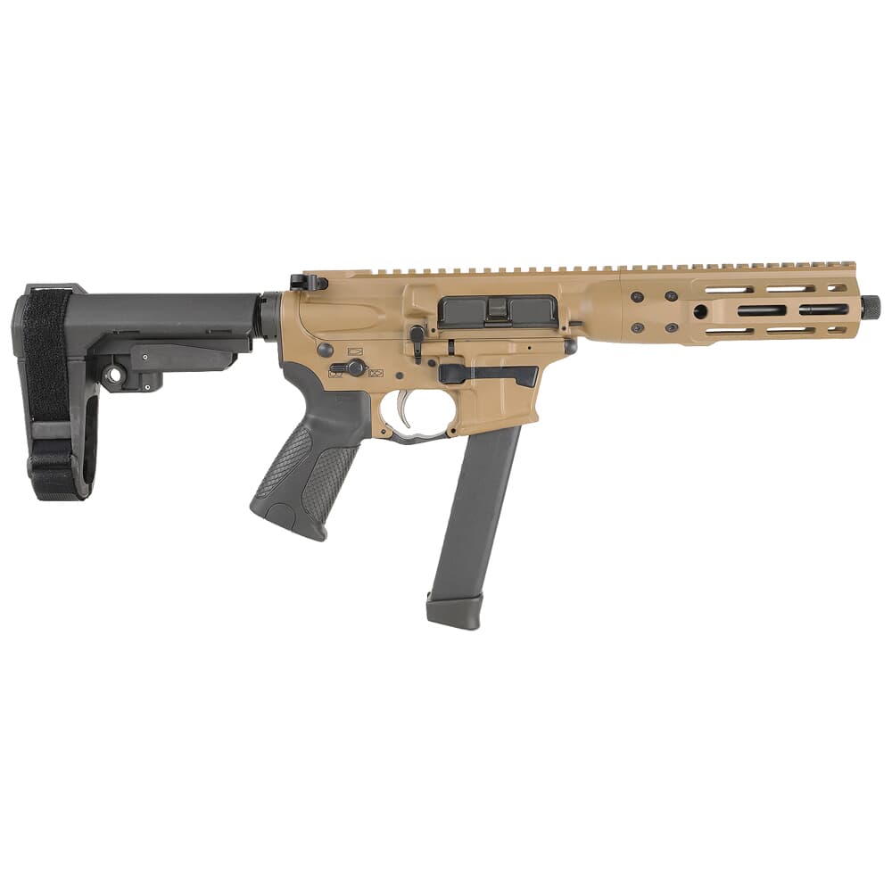 LWRC IC-9 9mm 8.5&quot; 1:10&quot; 1/2x28 Bbl FDE Pistol w/SBA3 Brace ICP9CK8SBA3
