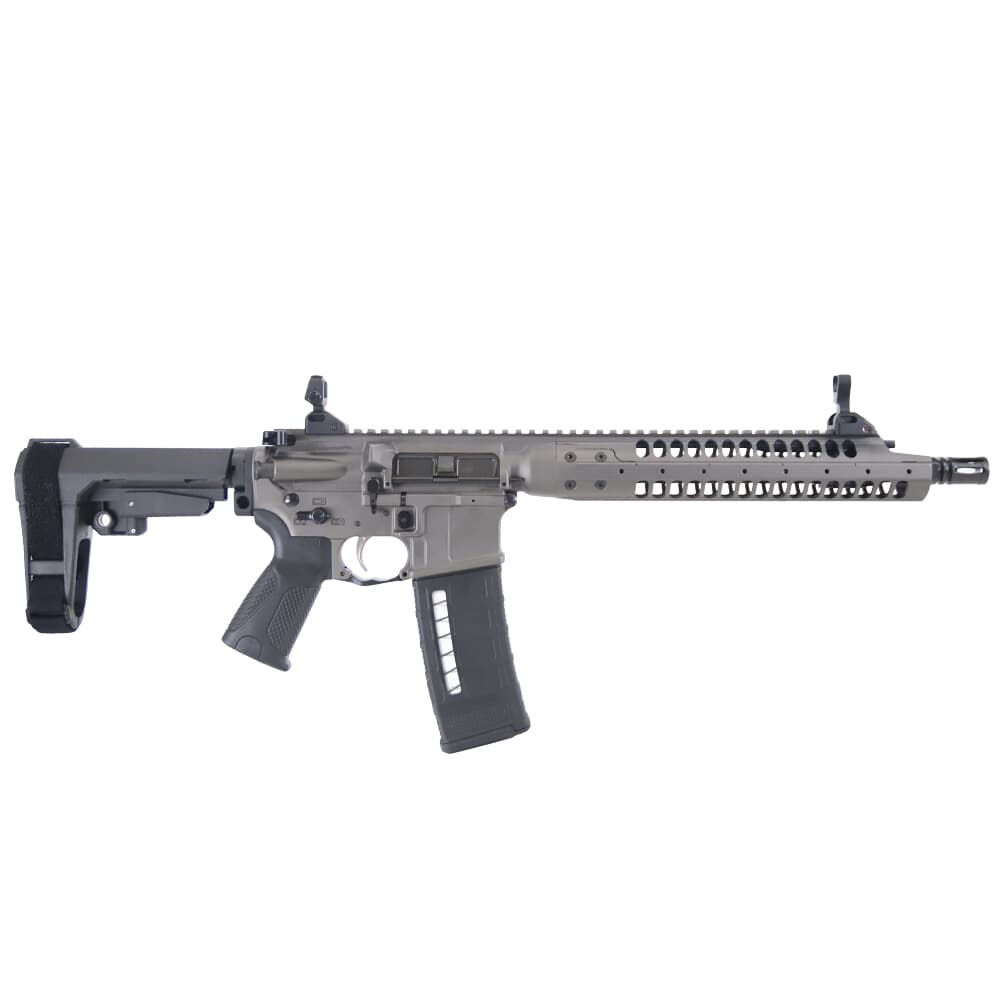 LWRC SIX8-A5 6.8 SPC 12.7&quot; 1:10&quot; 1/2x28 Bbl Tungsten Grey Pistol w/SBA3 Brace SIX8A5PTG12SBA3