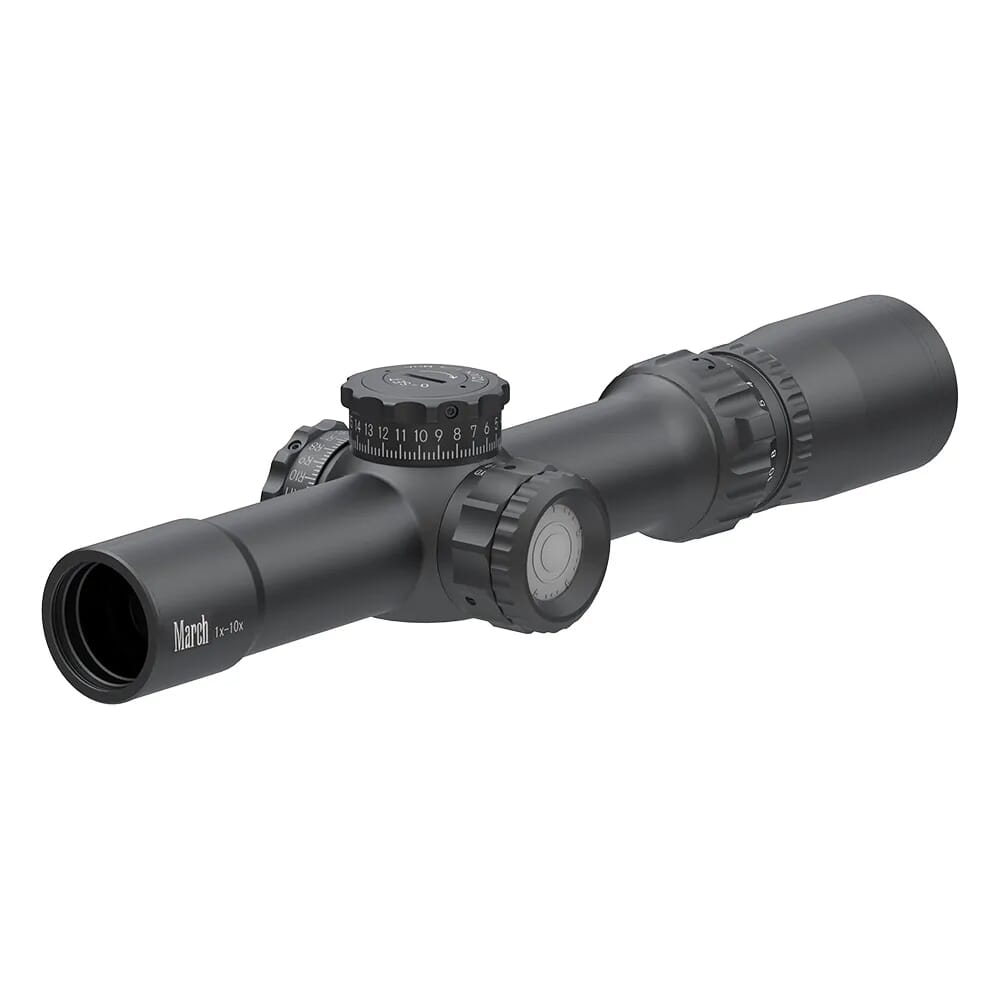 March Compact Tactical 1-10x24mm MTR-4 Reticle 1/4MOA Illuminated Riflescope D10V24TI-MTR-4-800012