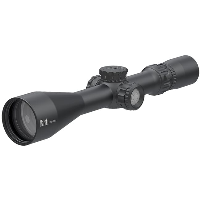 March Compact Tactical 2.5-25x52mm SFP FD-2 Reticle 0.1MIL 6Level Illum Riflescope D25V52TIML-FD-2