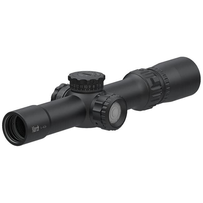 March Compact Tactical 1-4.5x24 MTR-5 Reticle 1/4MOA Illuminated Riflescope D4.5V24TI