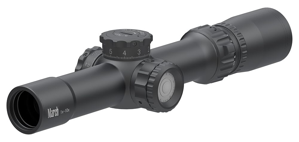 March Compact Tactical 1-10x24mm FD-2 Reticle 0.1MIL Illuminated Riflescope D10V24TIML-FD-2-800016