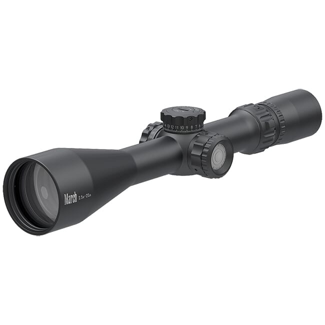 March Compact Tactical 2.5-25x52mm MTR-3 Reticle 1/4MOA Illuminated Riflescope D25V52TI-MTR-3-800066