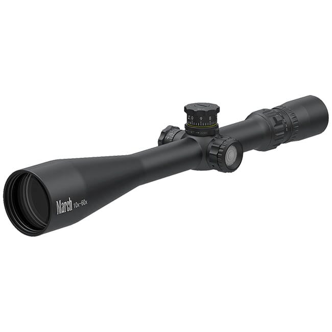 March Tactical 10-60x52mm MTR-1 Reticle 1/8MOA Illuminated Riflescope D60V52TI-MTR-1-800200