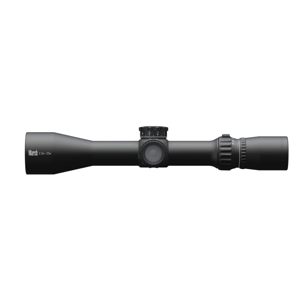 March Compact 2.5-25x52mm SFP MTR-1 Reticle 1/4MOA 6Level Illum Riflescope D25V52I-MTR-1