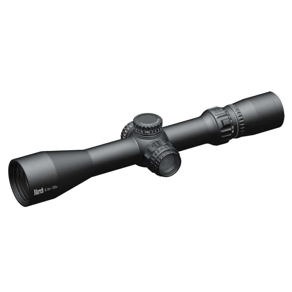 March Compact 2.5-25x42mm SFP MTR-2 Reticle 1/4MOA 6Level Illum Riflescope D25V42I-MTR-2