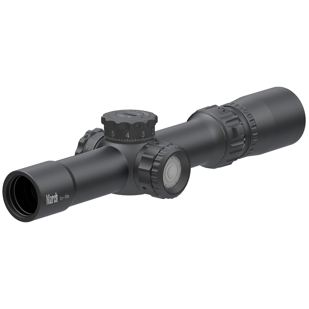 March Compact Tactical 1-10x24 MML Reticle 0.1 MIL Illuminated Riflescope D10V24TIML-MML