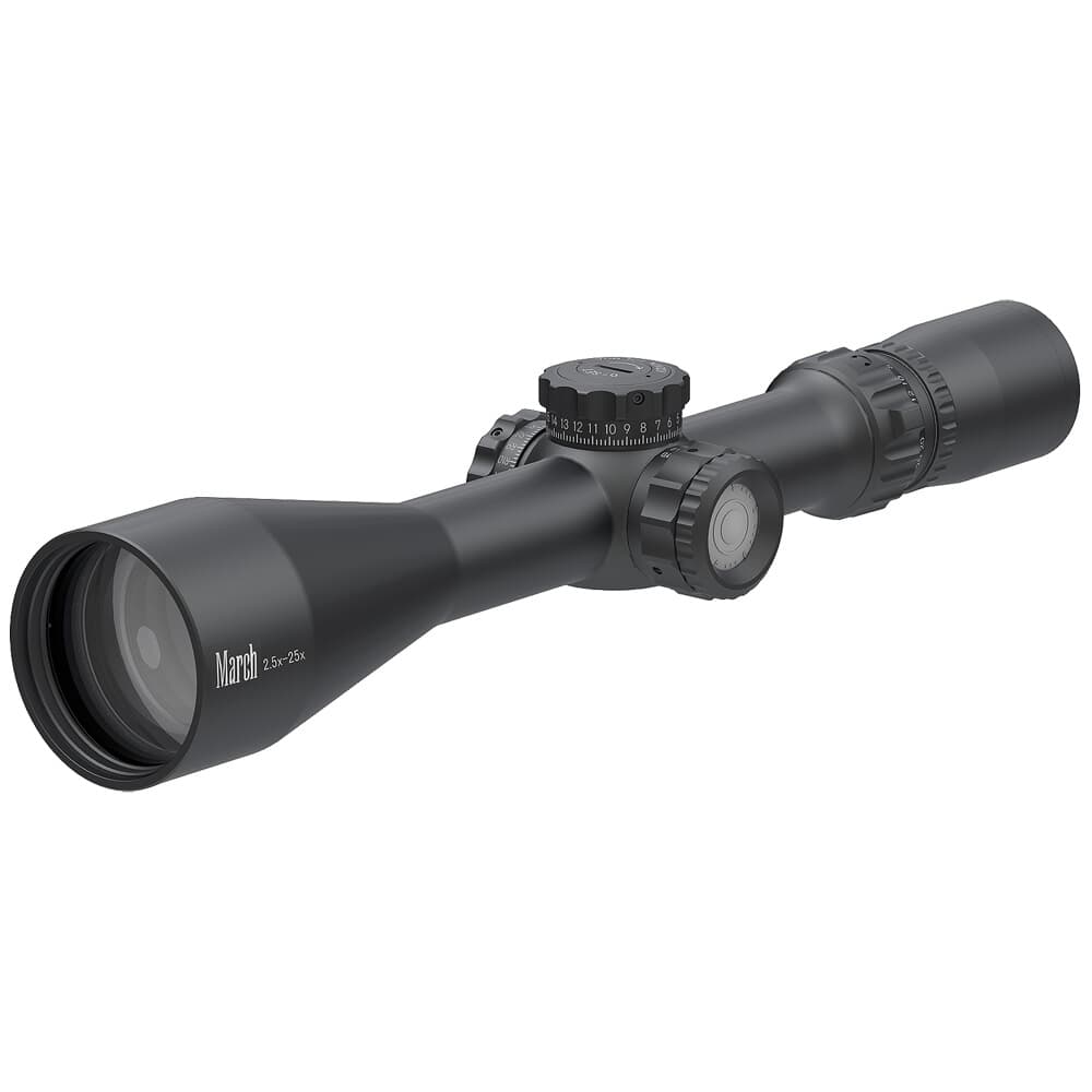 March Compact Tactical 2.5-25x52mm SFP MTR-FT Reticle 1/4MOA 6Level Illum Riflescope D25V52TI-MTR-FT