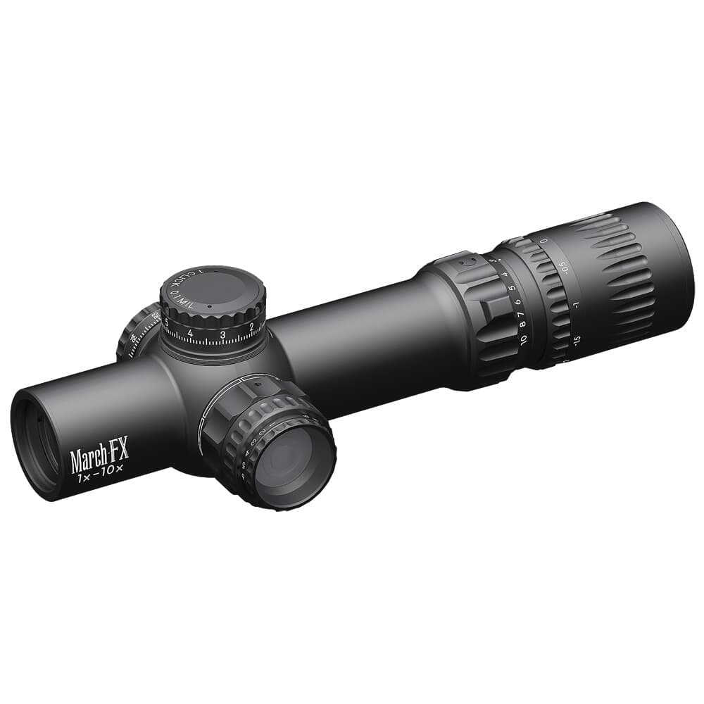 March FX Shorty 1-10x24mm FFP DR-TR1FB Reticle 0.1MIL 6Level Illum Riflescope D10SV24FDIMLN34-DR-TR1FB