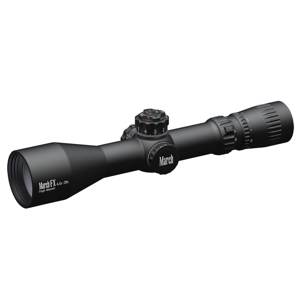 March FX Tactical 4.5-28x52mm FML-PDK Reticle 0.1MIL FFP Non-Illuminated Riflescope w/Shuriken Dial Lock D28HV52WFMLX