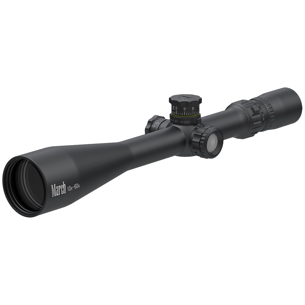 March Tactical 10-60x52mm SFP MTR-3 Reticle 1/8MOA 6Level Illum Riflescope w/Middle Wheel D60V52TI-MTR-3