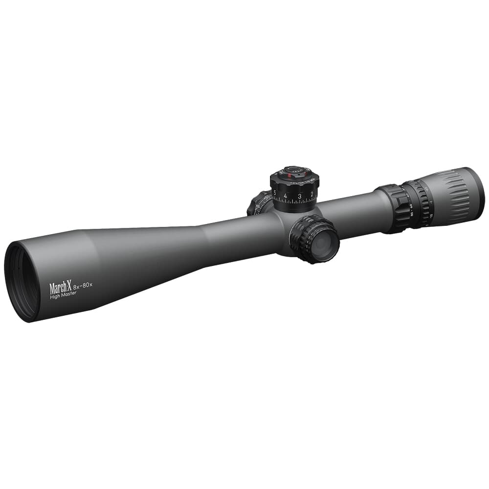 March X Tactical "High Master" Majesta 8-80x56mm SFP MTR-W2 1/8MOA 6Level Illum Riflescope w/Middle Wheel & Shuriken Dial Lock D80HV56WTIX-GR-MTR-W2