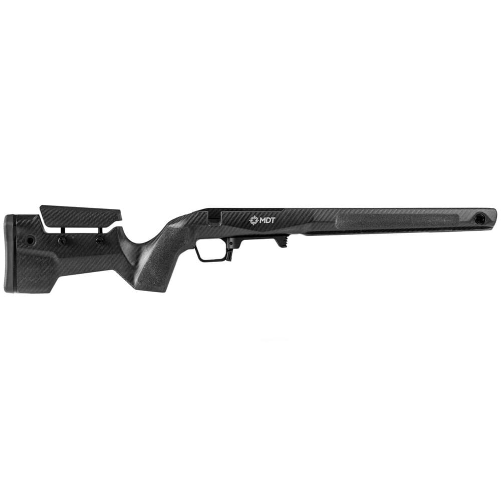 MDT CRBN Remington 700 SA RH Fixed Clearcoat Carbon Fiber Chassis w/ARCA Rail &amp; Precision Bottom Metal 114482-CCF