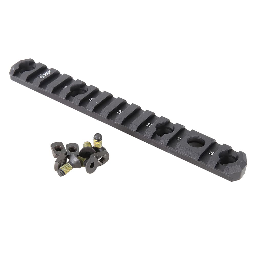 MDT M LOK 6.5&quot; 14 Slots Blk Picatinny Rail 103143-BLK