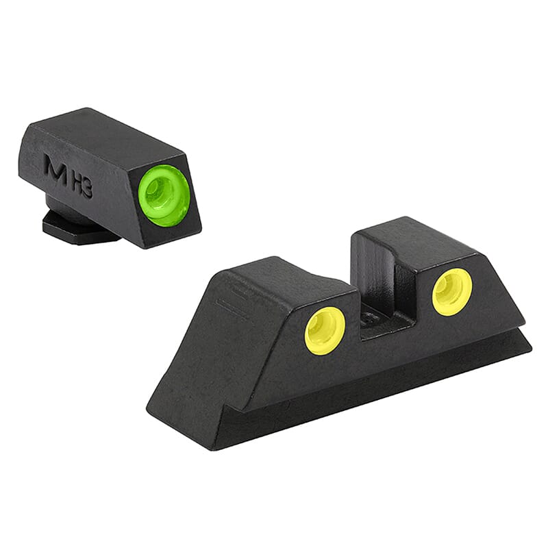 Meprolight Tru-Dot Glock 10mm/45ACP Green/Yellow Fixed Pistol Sight Set 102223201