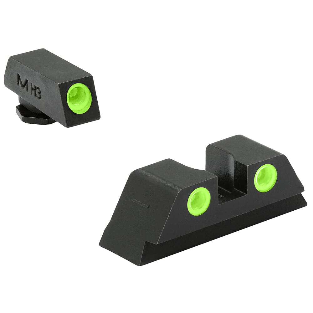 Meprolight Tru-Dot Glock Std Frames 9/357SIG/40/45GAP Green/Green Fixed Pistol Sight Set 102243101