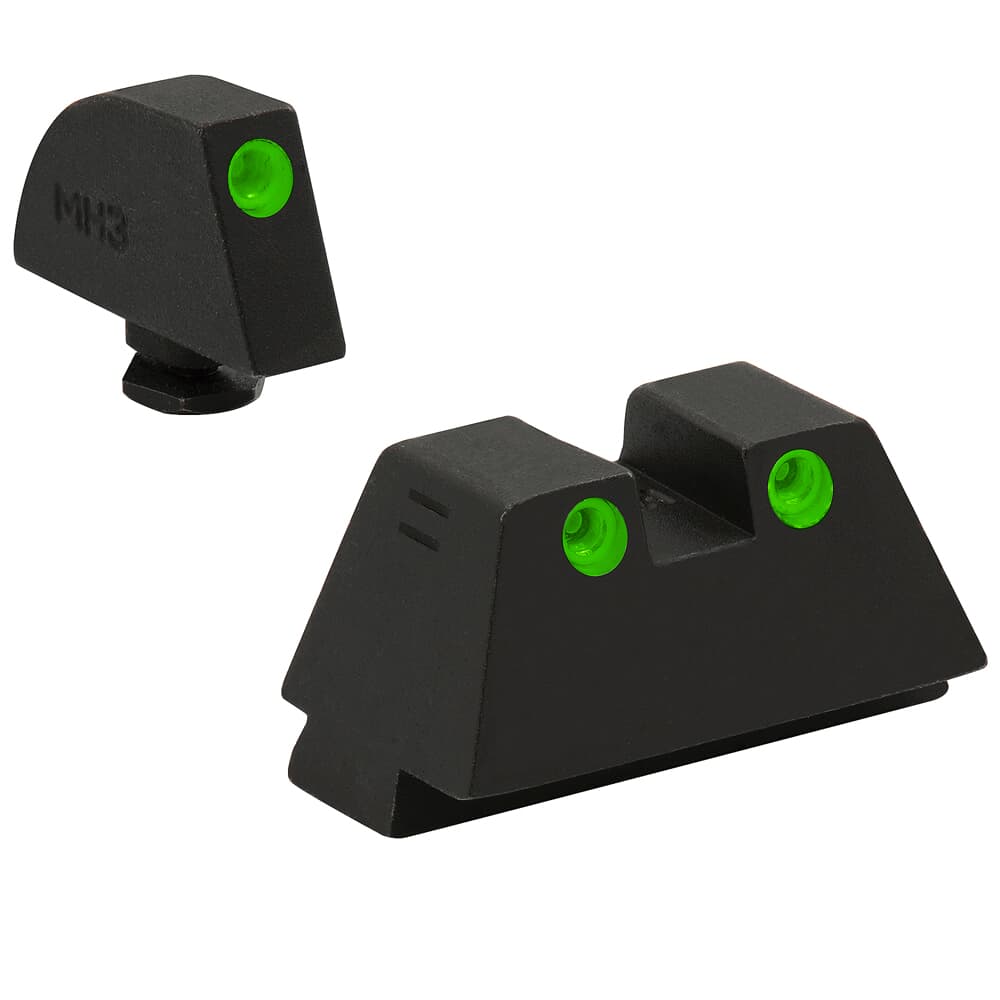 Meprolight Tru-Dot Glock Std Frame 9/357SIG/40/45GAP Green/Green Suppressor Height Pistol Sight Set 102243191