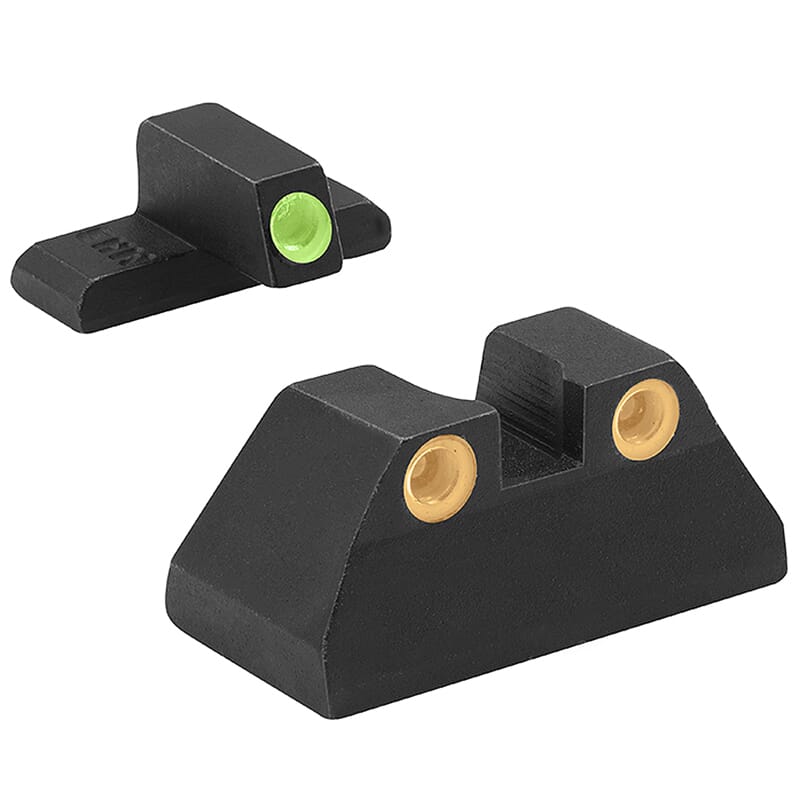 Meprolight Tru-Dot H&K 9mm/.40SW/.45ACP USP C Fixed Orange Rear/Green Front Tritium Illum Pistol Sight Set 0115173301