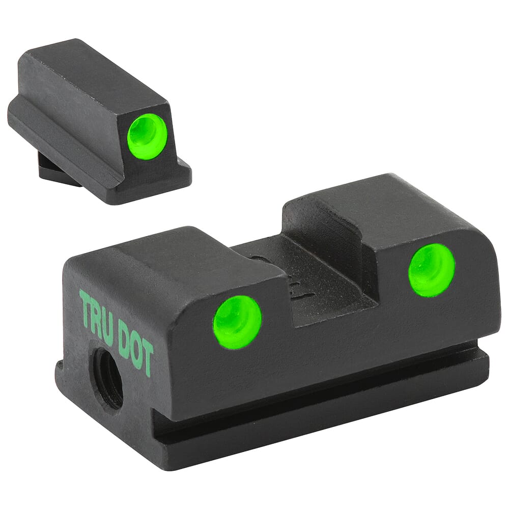 Meprolight Tru-Dot Walther 9mm/.40SW P99/PPQ Fixed Green Rear/Front Tritium Illum Pistol Sight Set 0188013101
