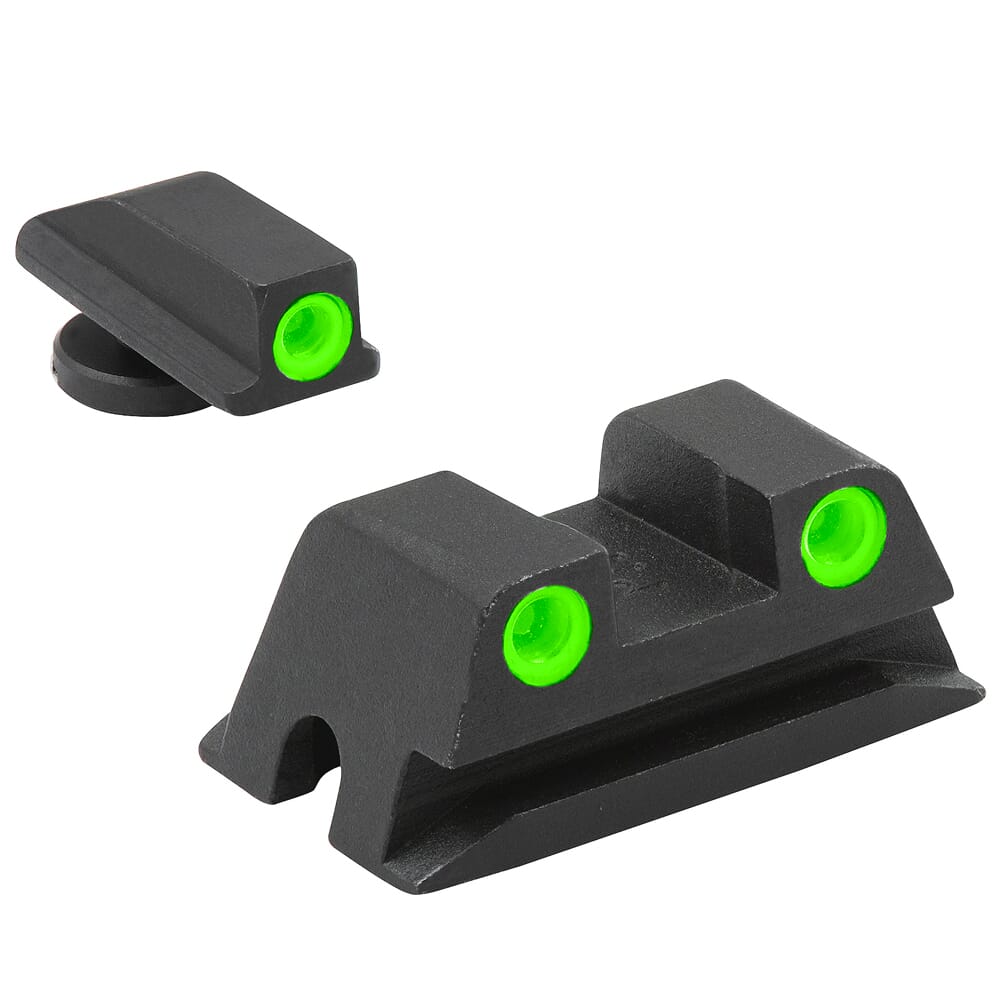 Meprolight Tru-Dot Walther PPS/PPX/Creed Fixed Green Rear/Front Tritium Illum Pistol Sight Set 0188023101