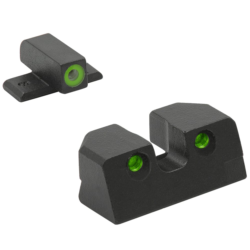 Meprolight Hyper-Bright Sig Sauer 9mm/.357SIG P-Frame Fixed Green Ring/Dot Tritium Illum Pistol Sight Set 0401103111