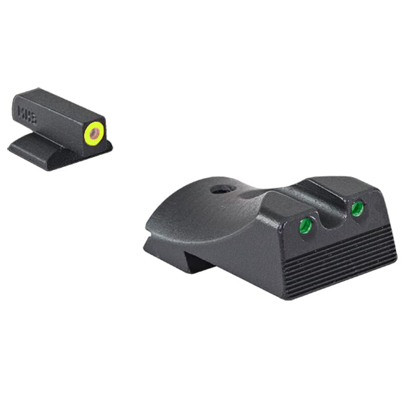 Meprolight Hyper-Bright Kimber 1911 Fixed Yellow Ring/Green Dot Tritium Illum Pistol Sight Set 0412183121