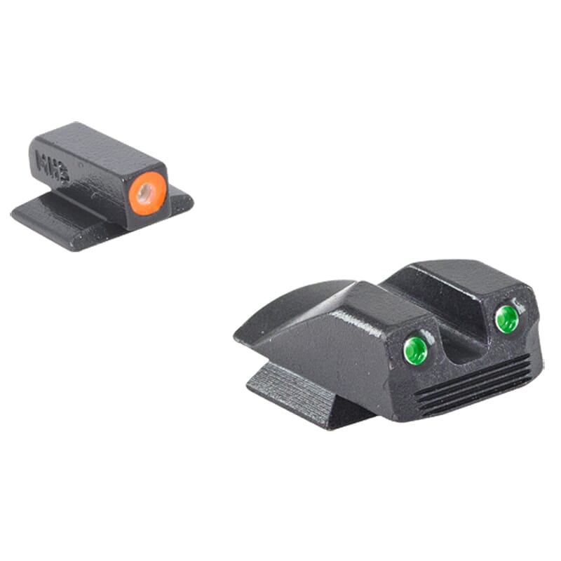 Meprolight Hyper-Bright Kimber Micro/Micro9 Fixed Orange Ring/Green Dot Tritium Illum Pistol Sight Set 0412293131