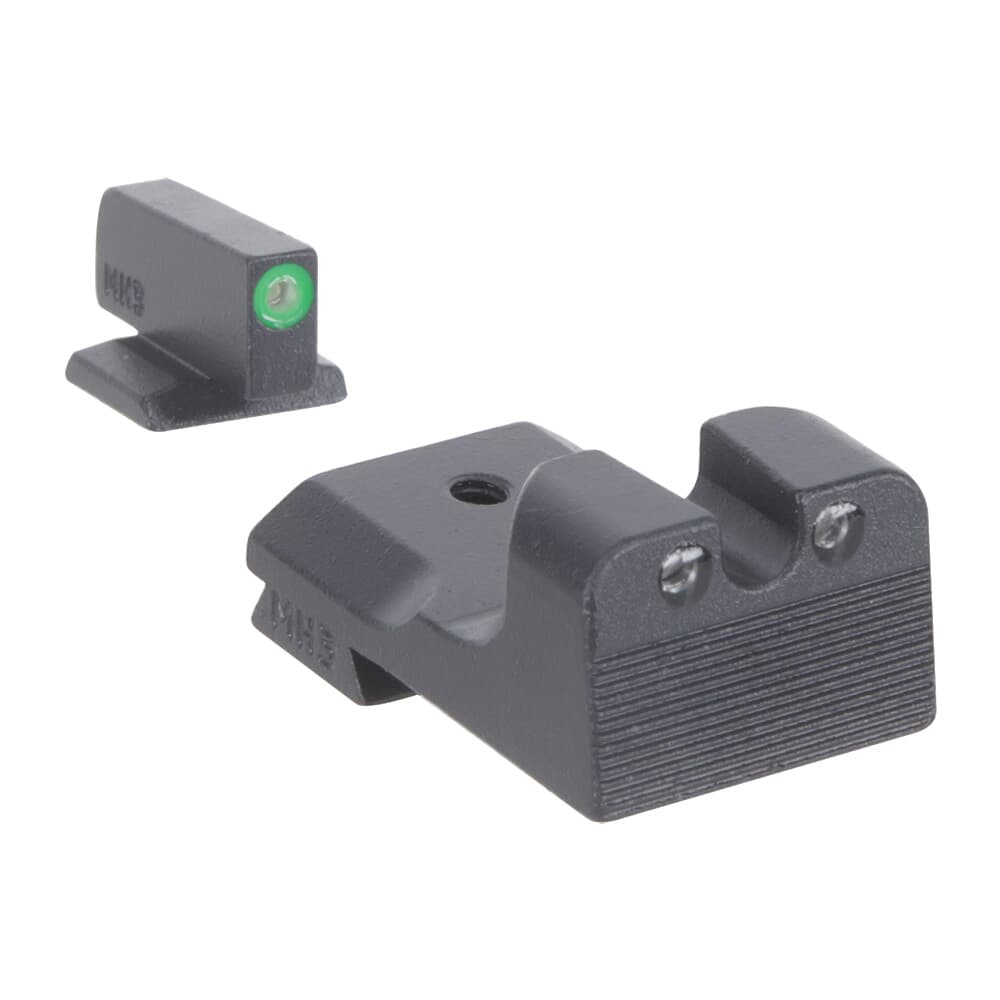 Meprolight Hyper-Bright Kimber 1911 Fixed Green Ring/Dot Tritium Suppressor Pistol Sight Set 0412303111