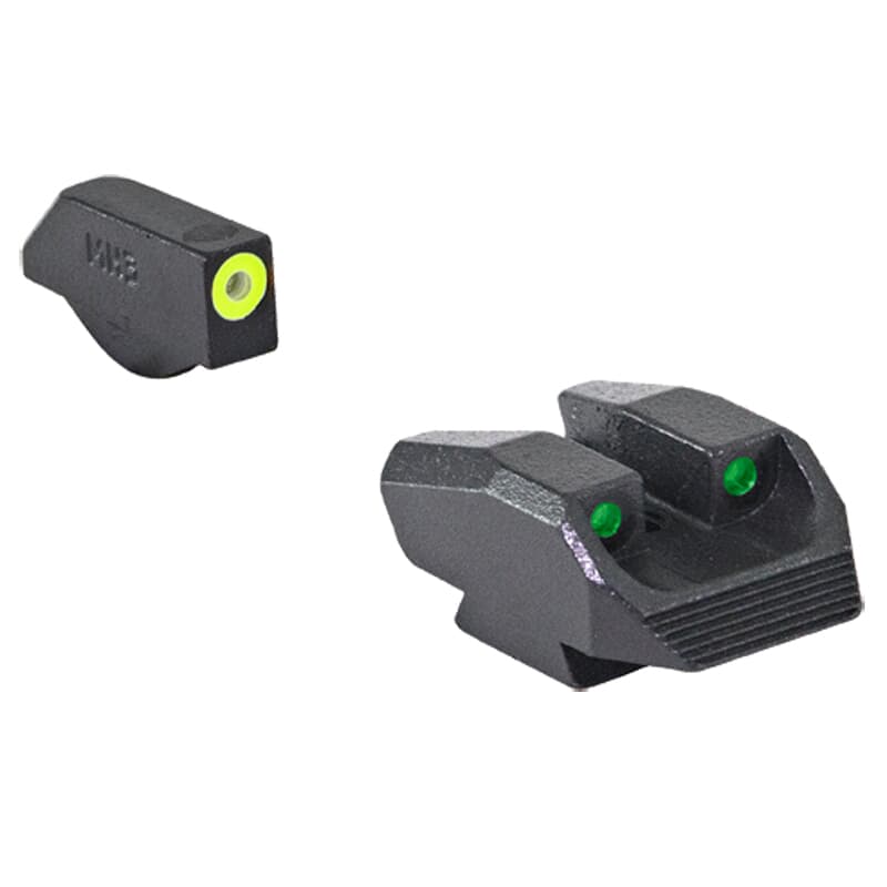 Meprolight Hyper-Bright Kimber K6/DASA Revolver Fixed Yellow Ring/Green Dot Tritium Illum Pistol Sight Set 0412313121