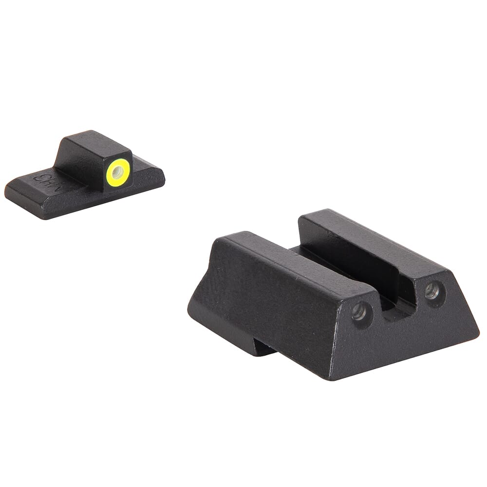 Meprolight Hyper-Bright H&K 45/45C/P30/VP9/SFP9 (Not VP2020) Fixed Yellow Ring/Green Dot Tritium Illum Pistol Sight Set 0415453121