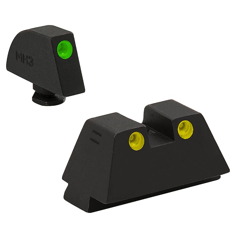 Meprolight Tru-Dot Glock Std Frame 9/357SIG/40/45GAP Green/Yellow Suppressor Height Pistol Sight Set 102243291