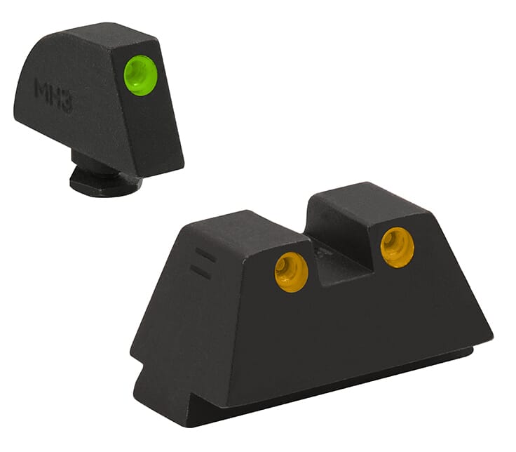 Meprolight Tru-Dot Glock Std Frame 9/357SIG/40/45GAP Green/Orange Suppressor Height Pistol Sight Set 102243391