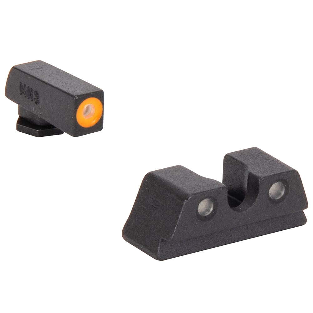 Meprolight Hyper-Bright Glock 42, 43, 43X, 48 Orange Ring/Green Fixed Pistol Sight Set 402203131