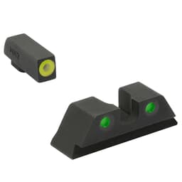 Meprolight Hyper-Bright Glock Std Frame 9/357SIG/40/45GAP Yellow Ring/Green Fixed Pistol Sight Set 402243121