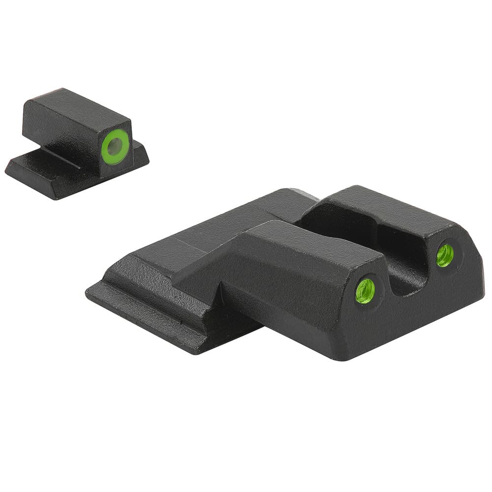 Meprolight Hyper-Bright S&amp;W M&amp;P Shield Green Ring/Green Fixed Pistol Sight Set 417703111