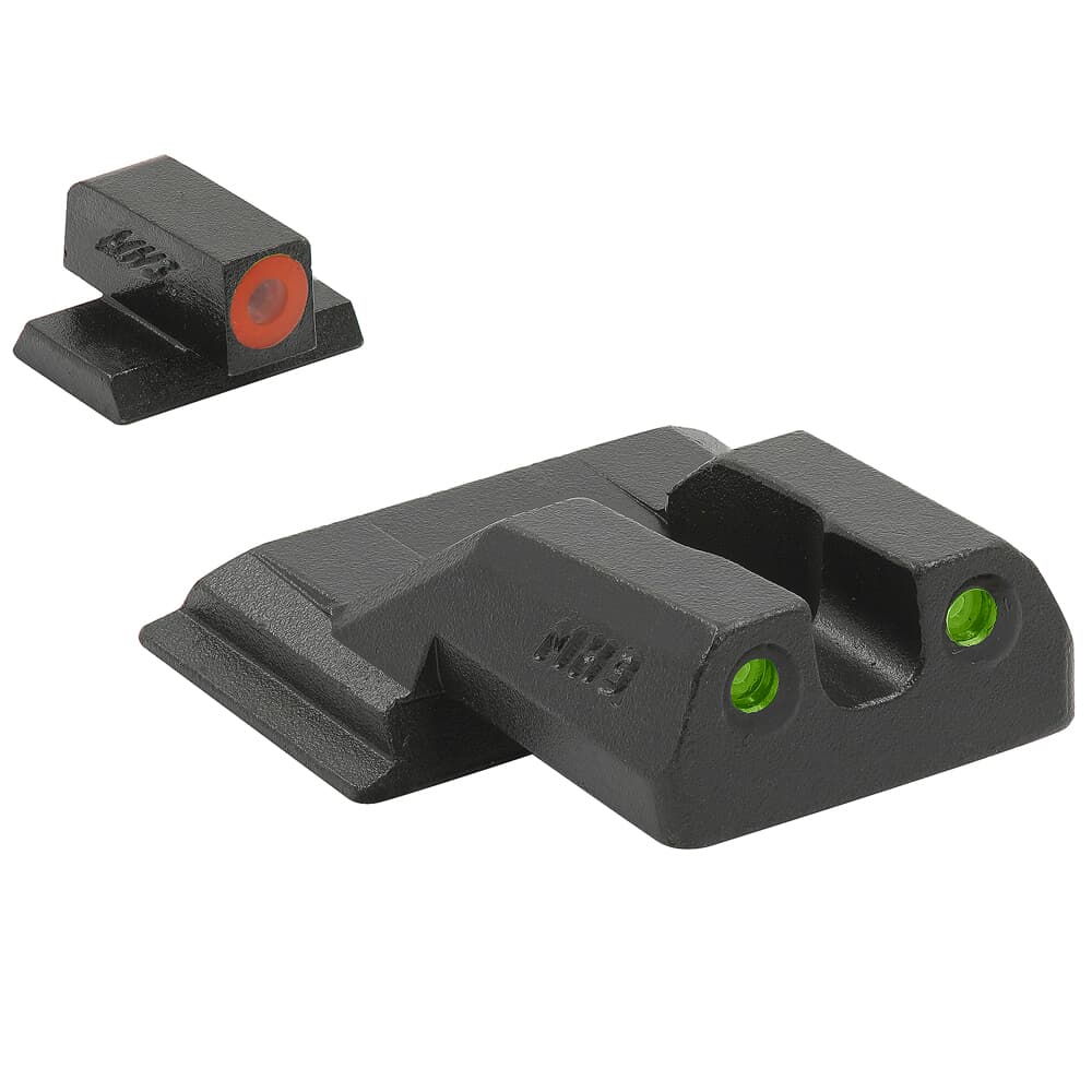 Meprolight Hyper-Bright S&amp;W M&amp;P Shield Orange Ring/Green Fixed Pistol Sight Set 417703131
