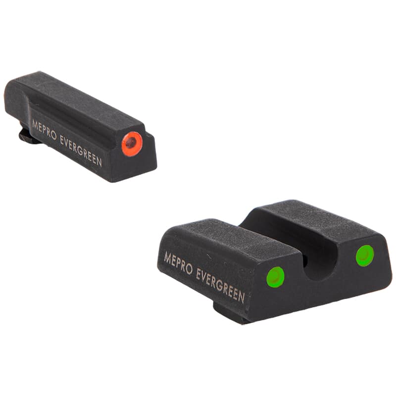 Meprolight Evergreen Glock (All Models) Orange Ring/Green Pistol Sight Set 83100001
