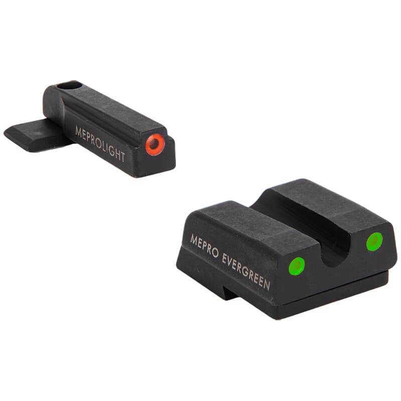 Meprolight Evergreen H&amp;K 45/P30/VP9/SFP9 (Not VP2020) Orange Ring/Green Pistol Sight Set 83100051