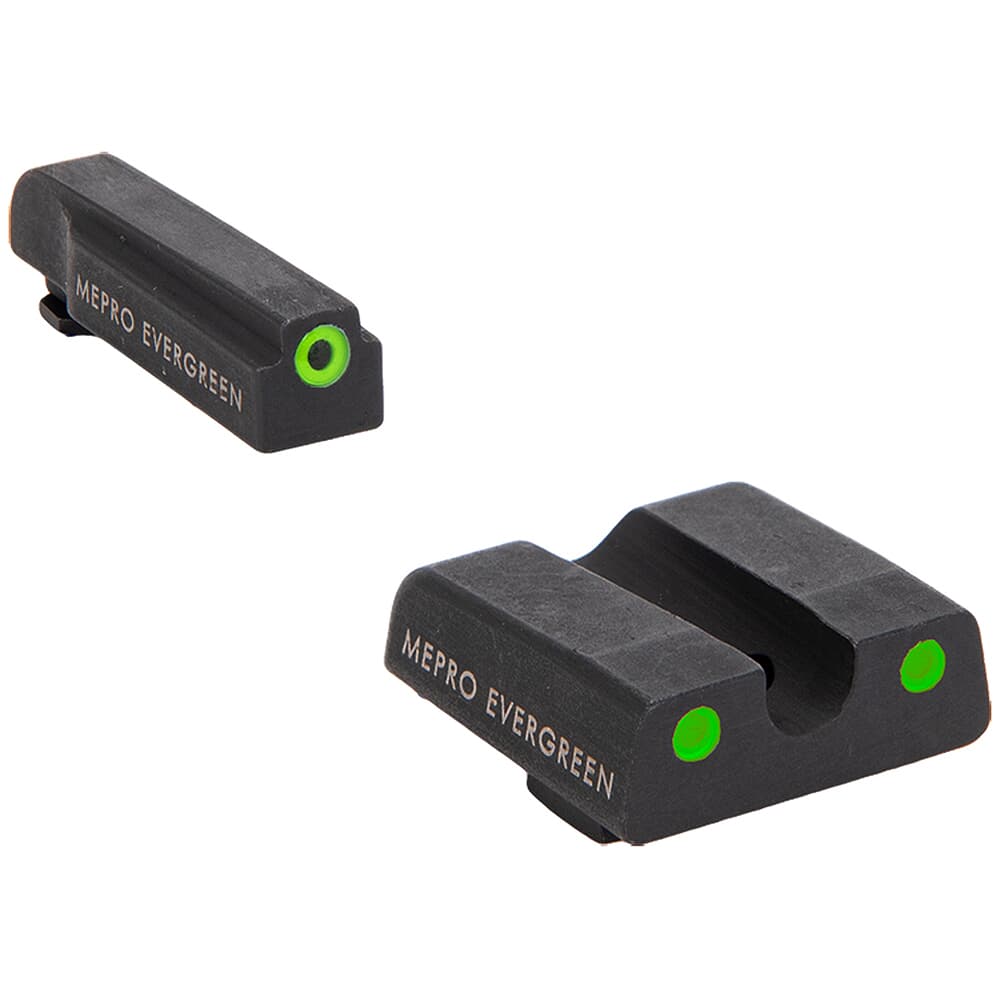 Meprolight Evergreen Glock (All Models) Green Ring/Green Pistol Sight Set 83200001