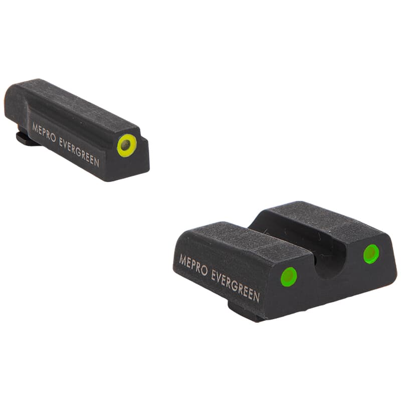 Meprolight Evergreen Glock (All Models) Yellow Ring/Green Pistol Sight Set 83300001