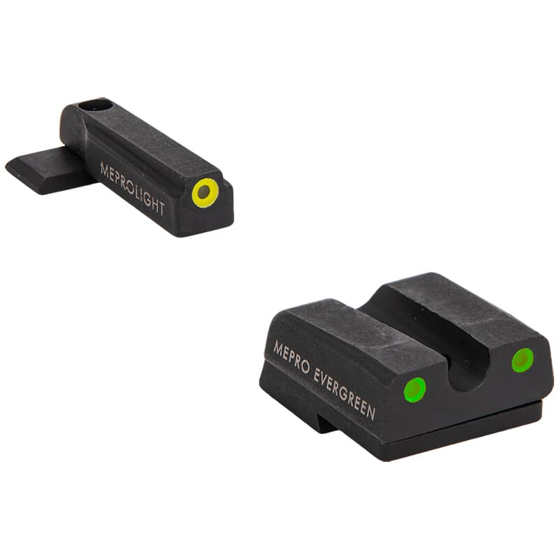 Meprolight Evergreen H&amp;K 45/P30/VP9/SFP9 (Not VP2020) Yellow Ring/Green Pistol Sight Set 83300051