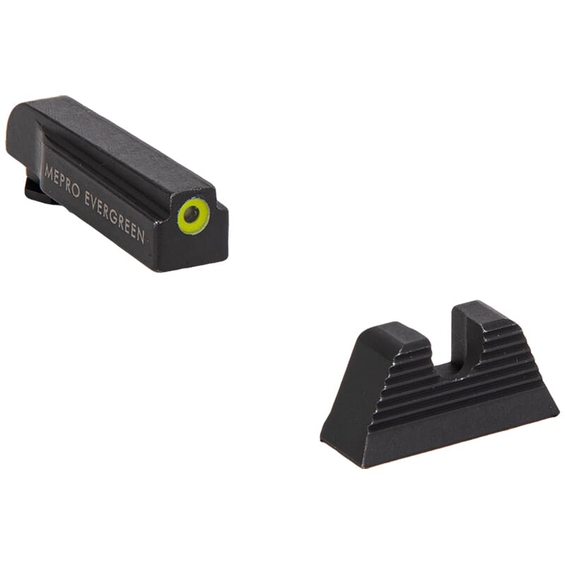 Meprolight Evergreen Glock (All Models) Yellow Ring/Blank Pistol Sight Set 83301001