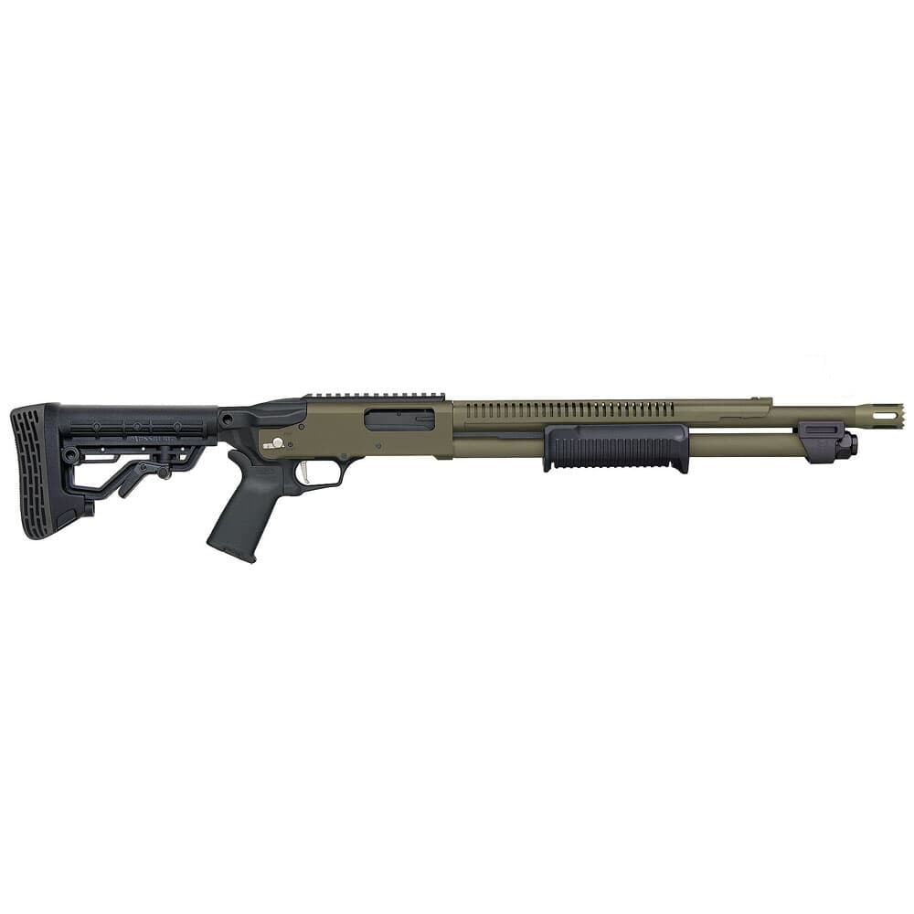 Mossberg 590R 7-Shot Standoff 12ga 18.5&quot; Bbl w/Integrated Heat Shield 6+1 OD Green Cerakote Pump-Action Shotgun w/ Rotary Safety Selector 50757