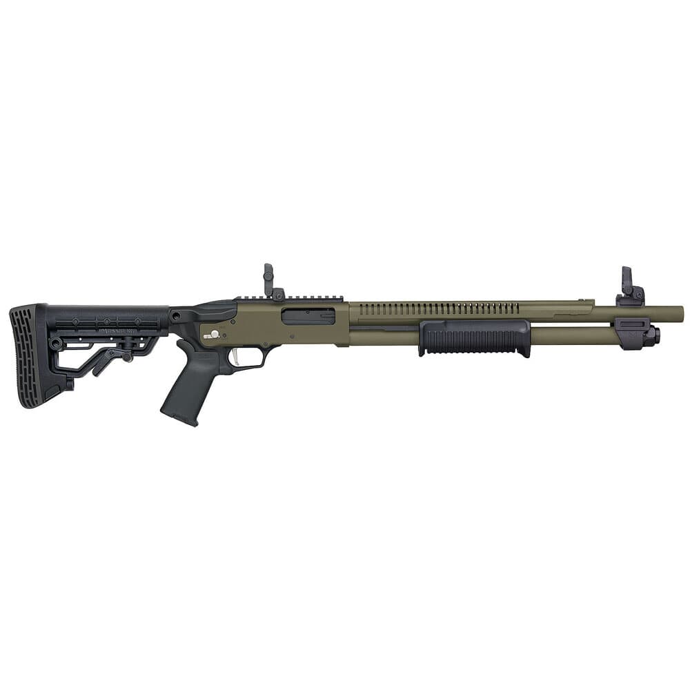 Mossberg 590R 7-Shot 12ga 18.5&quot; Bbl w/Integrated Heat Shield 6+1 OD Green Cerakote Pump-Action Shotgun w/ Rotary Safety Selector 50759