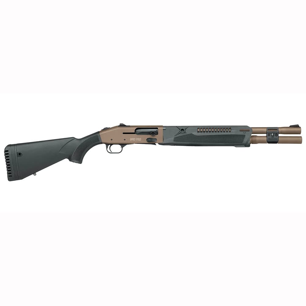 Mossberg 940 SPX 12ga 18.5&quot; Bbl Black/FDE 7+1 Shotgun w/Ghost Ring Sight, Integral Heat Shield, &amp; Front/Rear QD Attachments 85177