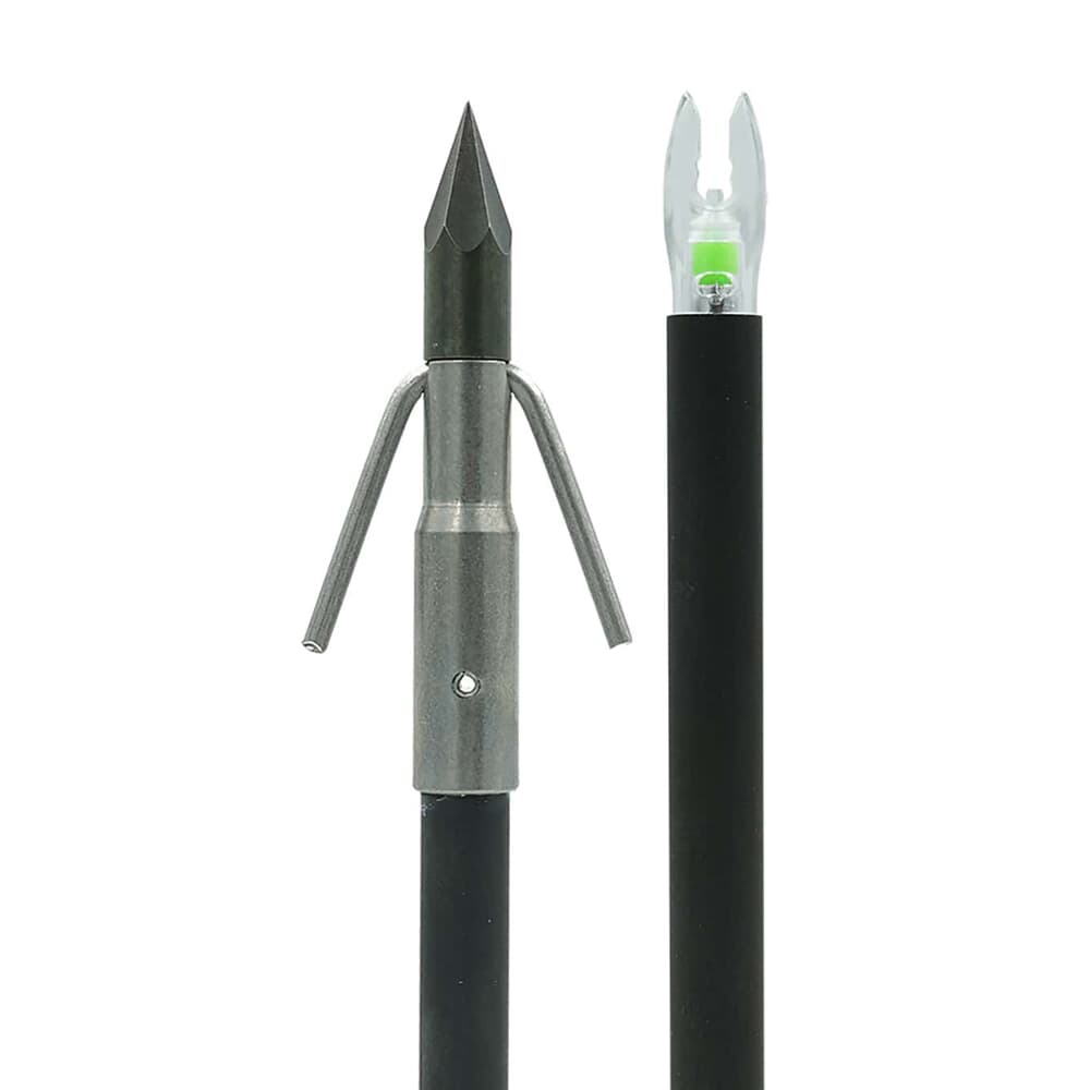 Muzzy Bowfishing Lighted Carbon Arrow Carp Point w/Green Nockturnal Nock &amp; Slide 1320-CBS