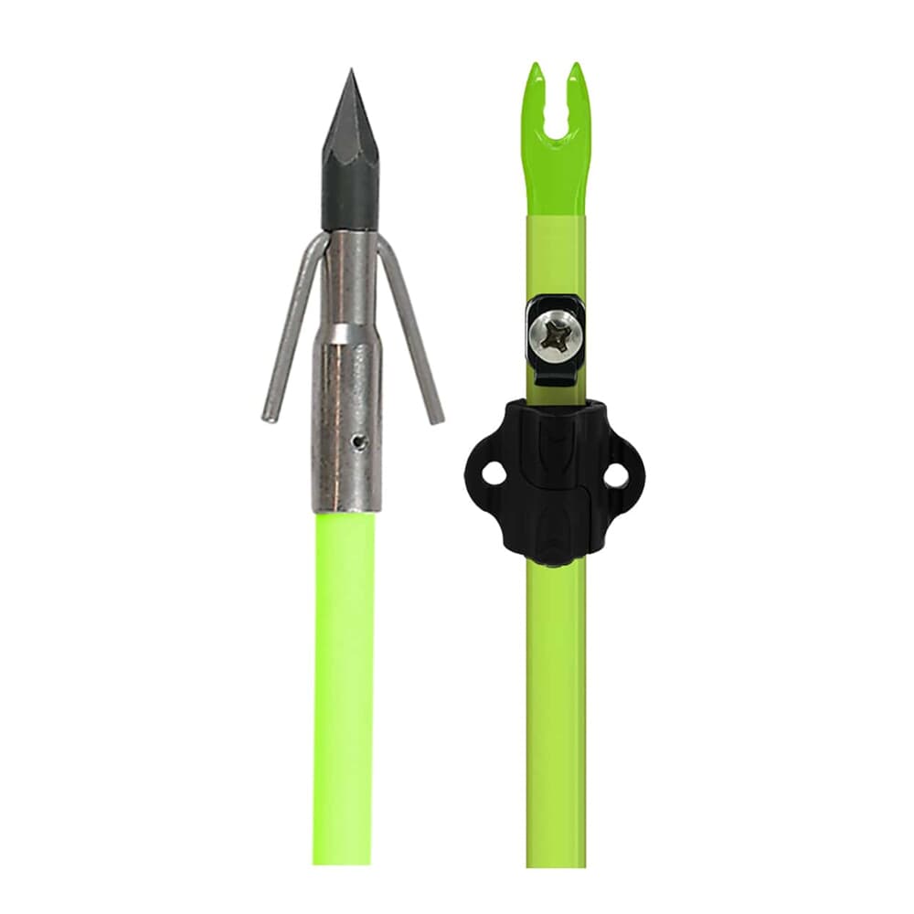 Muzzy Bowfishing Classic Chartreuse Fish Arrow w/Carp Point &amp; Slide 1420-CBS