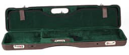 Negrini Uplander O/U or SXS Upland Shotgun Case w/ QD Padded Shoulder Strap Caoba Brown Leather/Green 16405PL/5589