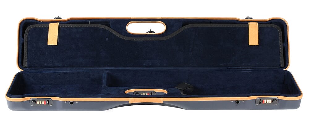 Negrini O/U Ultra Compact Sporter Blue/Tobacco Leather Trim Blue Interior Case 16407Lx/5643