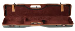 Negrini Uplander O/U or SXS Upland Shotgun Case w/ QD Padded Shoulder Strap Green/Tan Leather Trim and Brown Handle 16405LX/5493